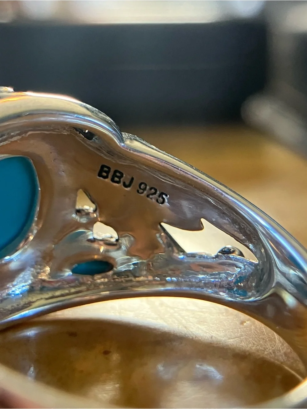 Sleeping Beauty Turquoise Sterling Silver Ring Size 9